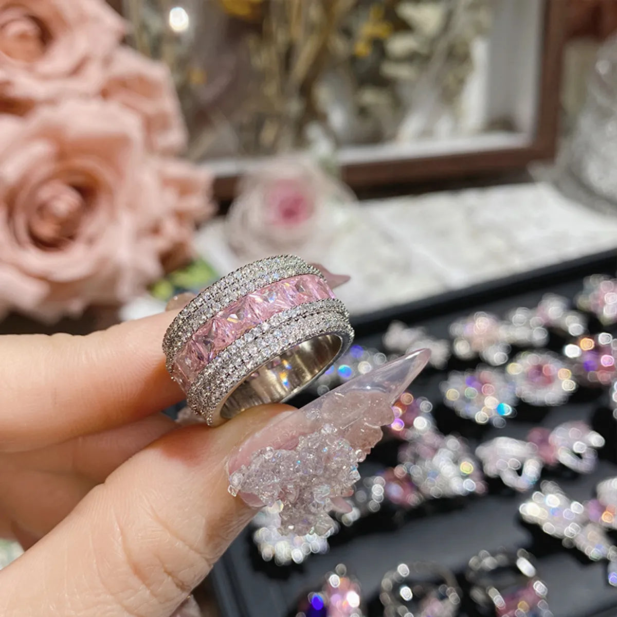 Ring 0563♥Pink diamond♥6 US Size