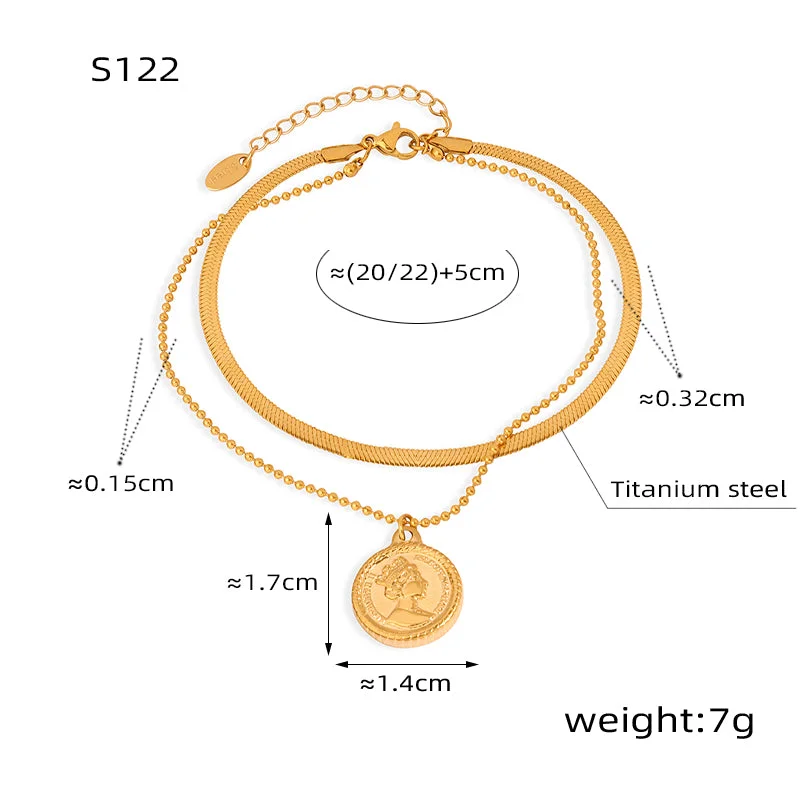 S122-Gold Double-Layer Anklet